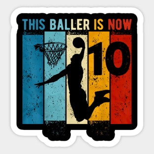 10 Year Old Basketball 10th Birthday Boy Sticker